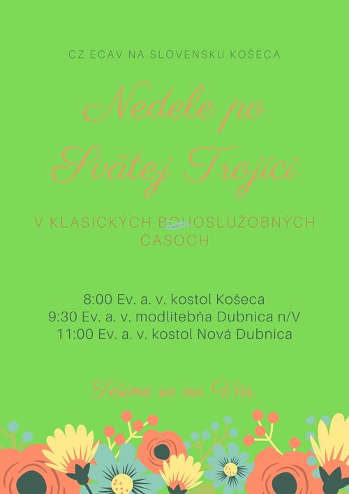Bohoslužby v nedele po Svätej Trojici