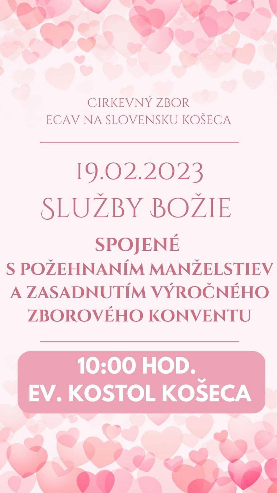 OZNAM - bohoslužby 19.2.2023