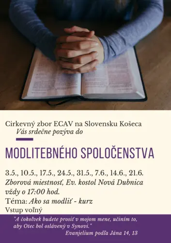 Ako sa modliť- pozvanie na kurz v Modlitebnom spoločenstve