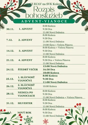 Advent - Vianoce - Nový rok 2026