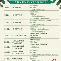 Advent - Vianoce - Nový rok 2026